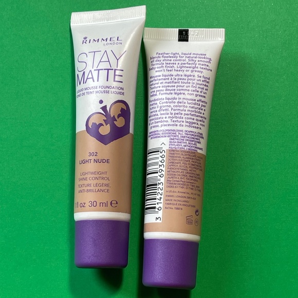2x Rimmel Stay Matte Liquid Mousse Foundation Lightweight #302 Light Nude (30ml) - Picture 5 of 6